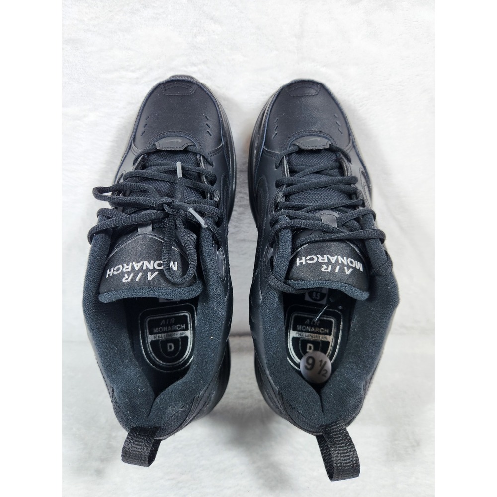 Nike Air Monarch IV Mens Size 9.5 Black Leather Athletic Shoes 415445 001 - Picture 6 of 11